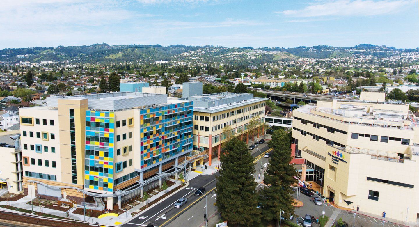 Aerial view of the Benioff Oakland campus