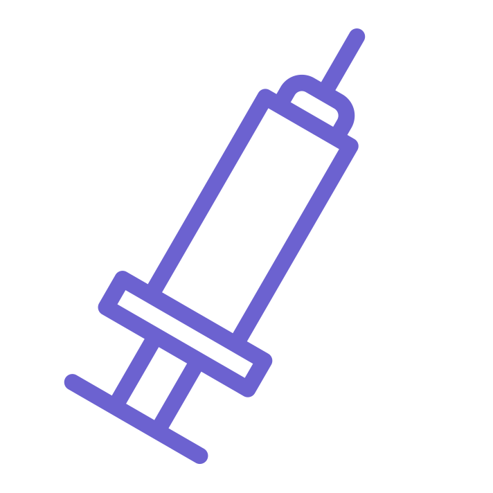 A graphic icon of a syringe.