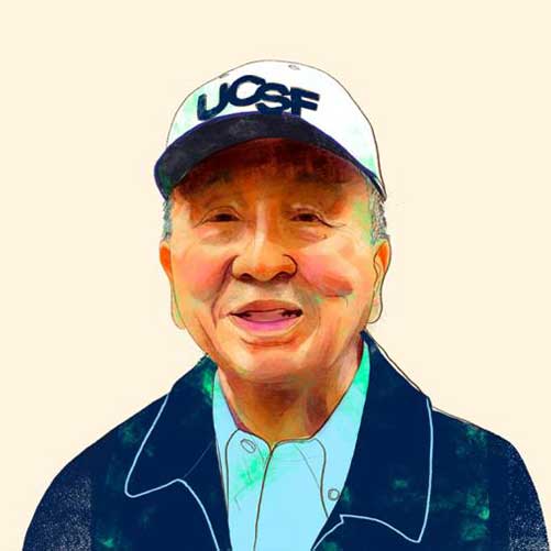 A graphic illustration of Michael Go.