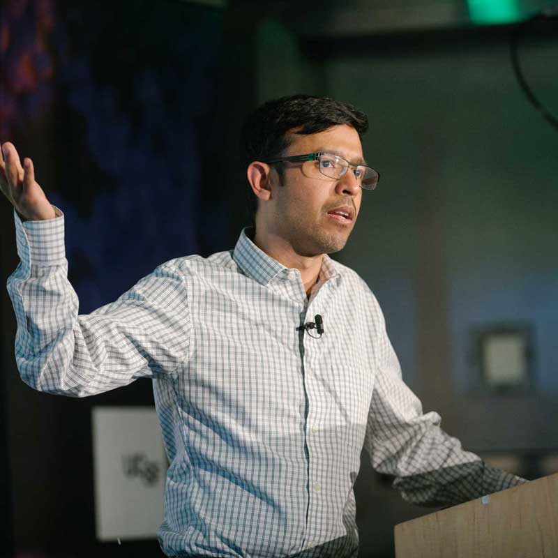 Aashish Manglik presenting at the 2024 Byers Lecture.