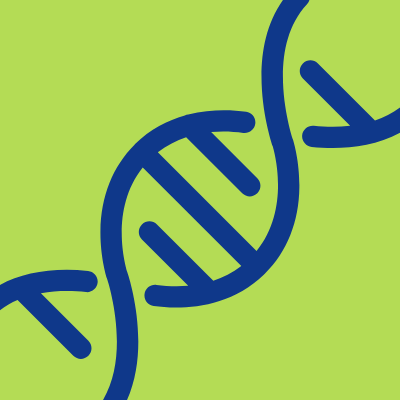 A graphic icon of a DNA strand.