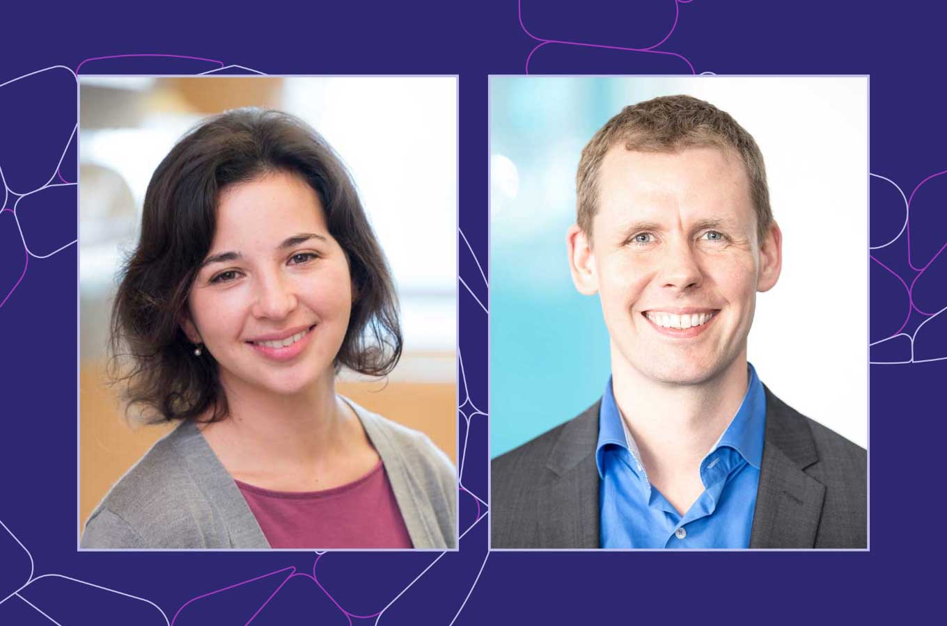 Headshots of Anna Molofsky and Martin Kampmann, recipients of the 2025 Bowes Award.