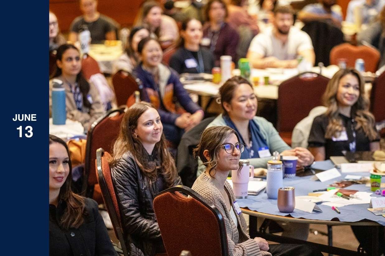 students listen to a presentation