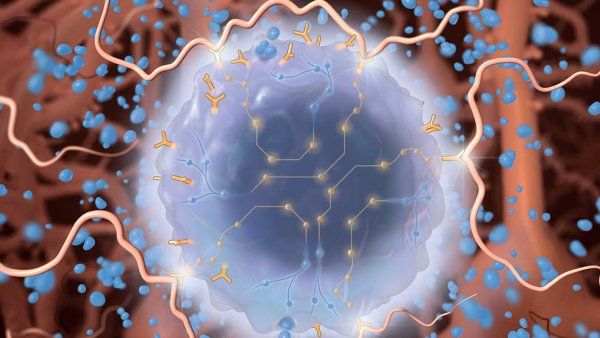 A graphic illustration depicting programmed killer T cells.