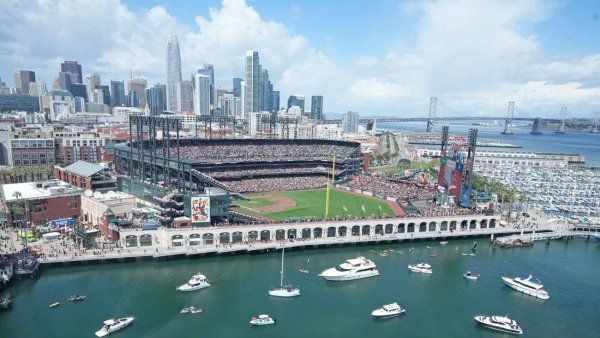 Birds-eye view of the Giants Ballpark in San Francisco.