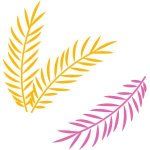 pink and yellow fern leafs